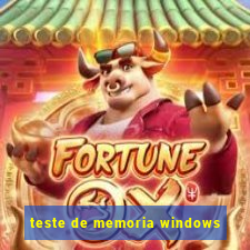 teste de memoria windows